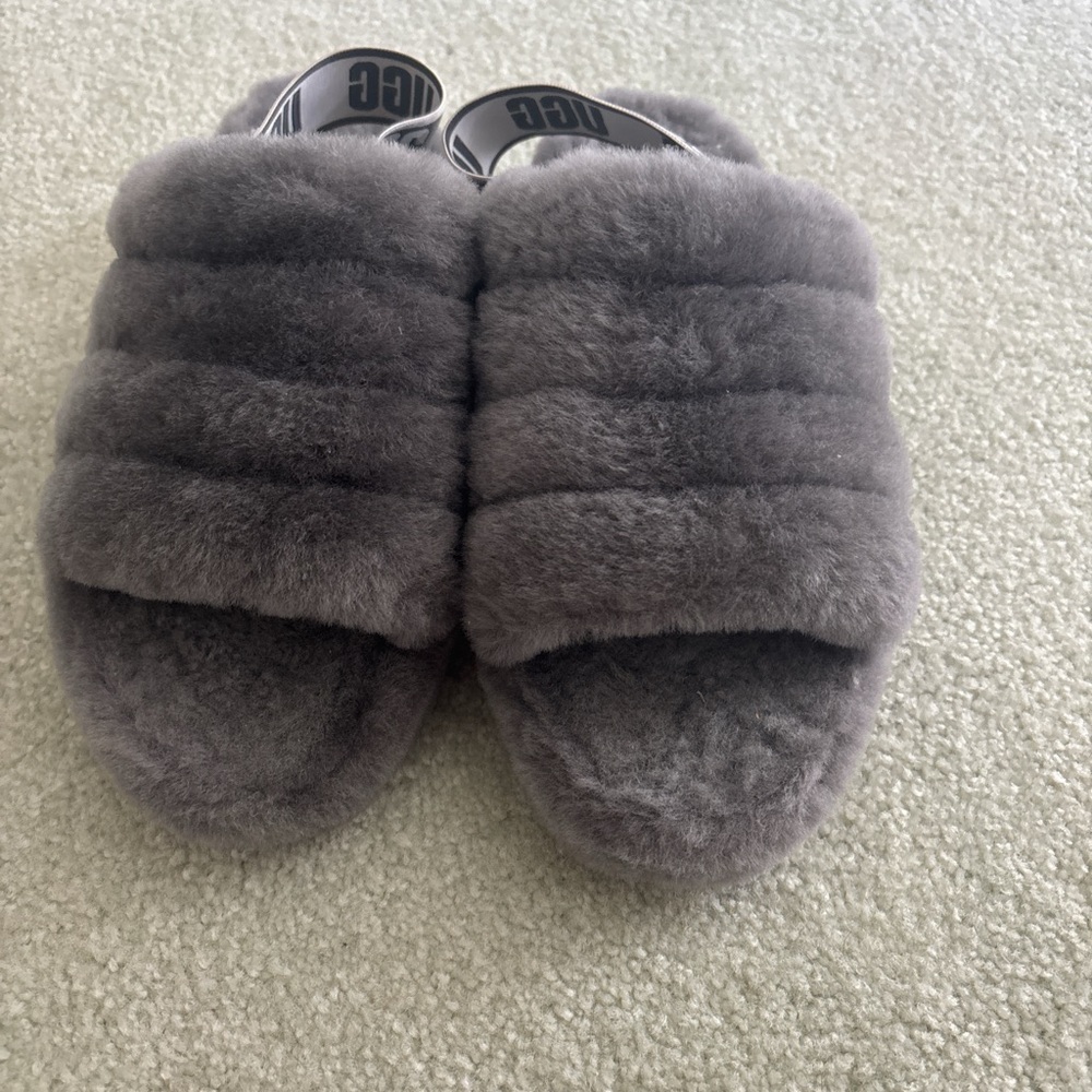 UGG Plush Charcoal Slippers